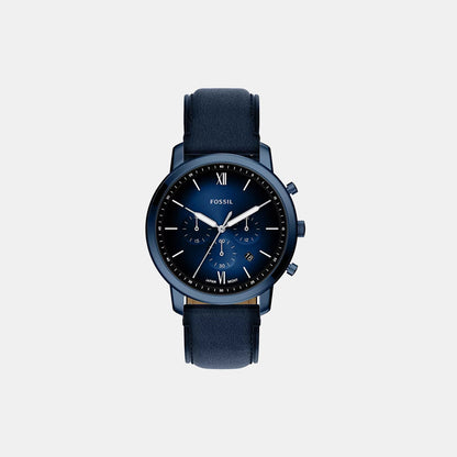 Fossil Neutra Men Quartz Blue Dial Chronograph Leather Watch Fs6168