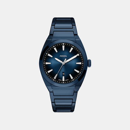 Fossil Everett Men Quartz Blue Dial Analog Stainless Steel Watch Fs6169