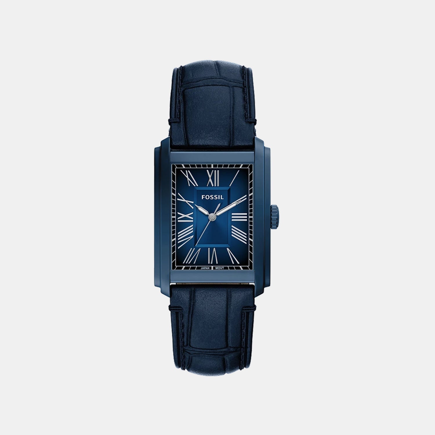Fossil Carraway Men Quartz Blue Dial Analog Leather Watch Fs6170