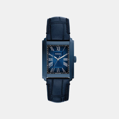 Fossil Carraway Men Quartz Blue Dial Analog Leather Watch Fs6170