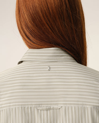 AmiParis Beige Cotton Long Sleeve Ruffled Adjusted Shirt Women's
