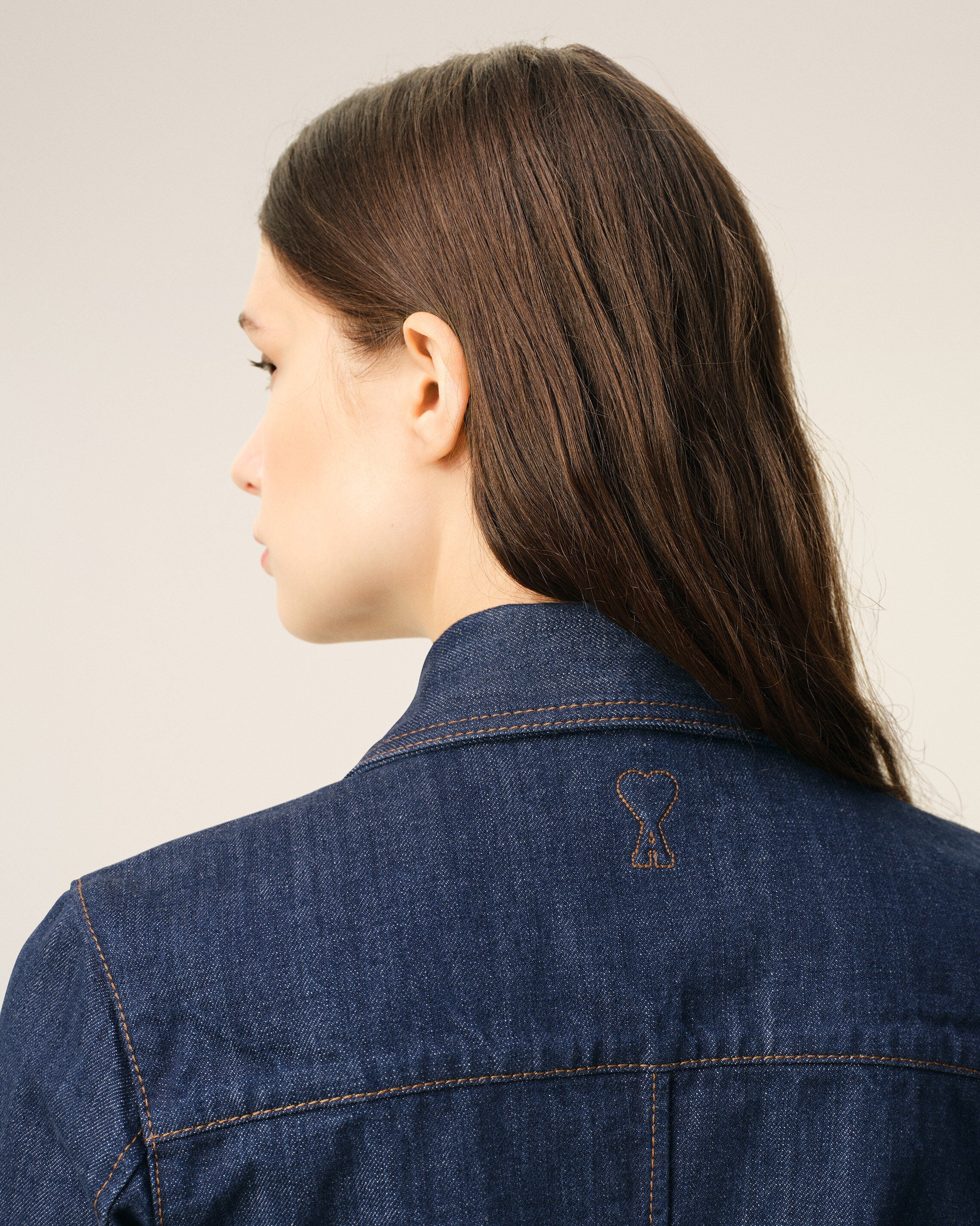 AmiParis Blue Cotton Sharp Collar Shirt Women's