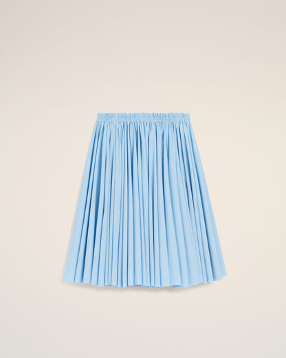 AmiParis Blue Cotton Midi Corolla Skirt Women's