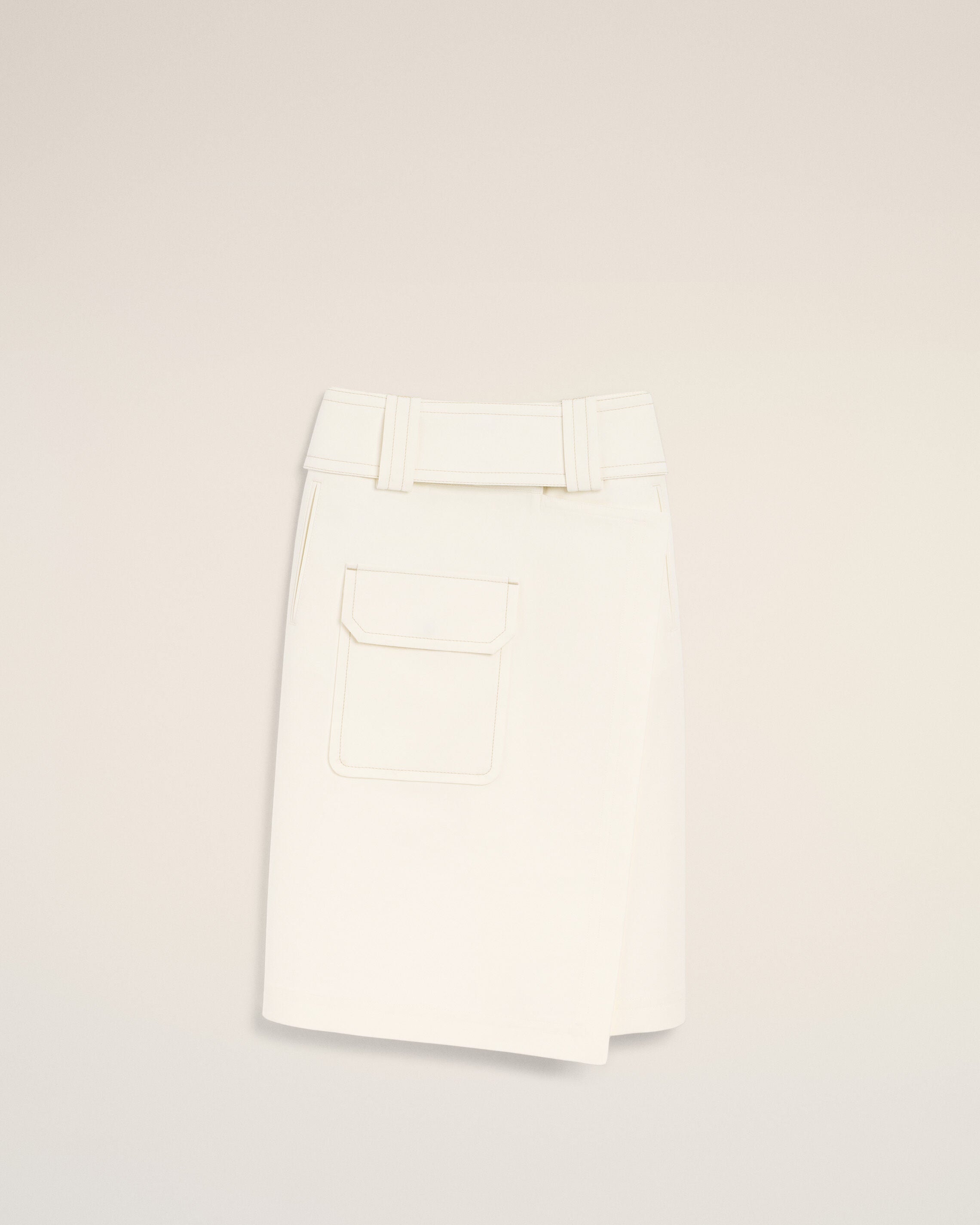 AmiParis White Cotton Wrap Skirt Women's