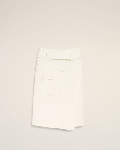 AmiParis White Cotton Wrap Skirt Women's