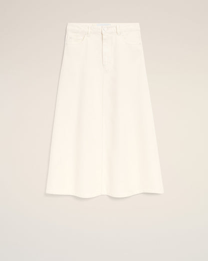 AmiParis White Denim Long Skirt Women's