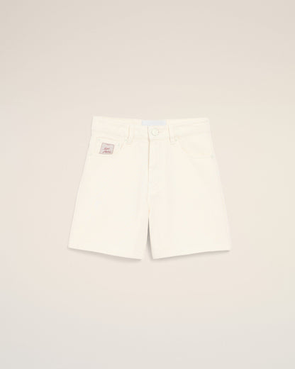 White Cotton Shorts With Ami Paris Heritage Label Women's