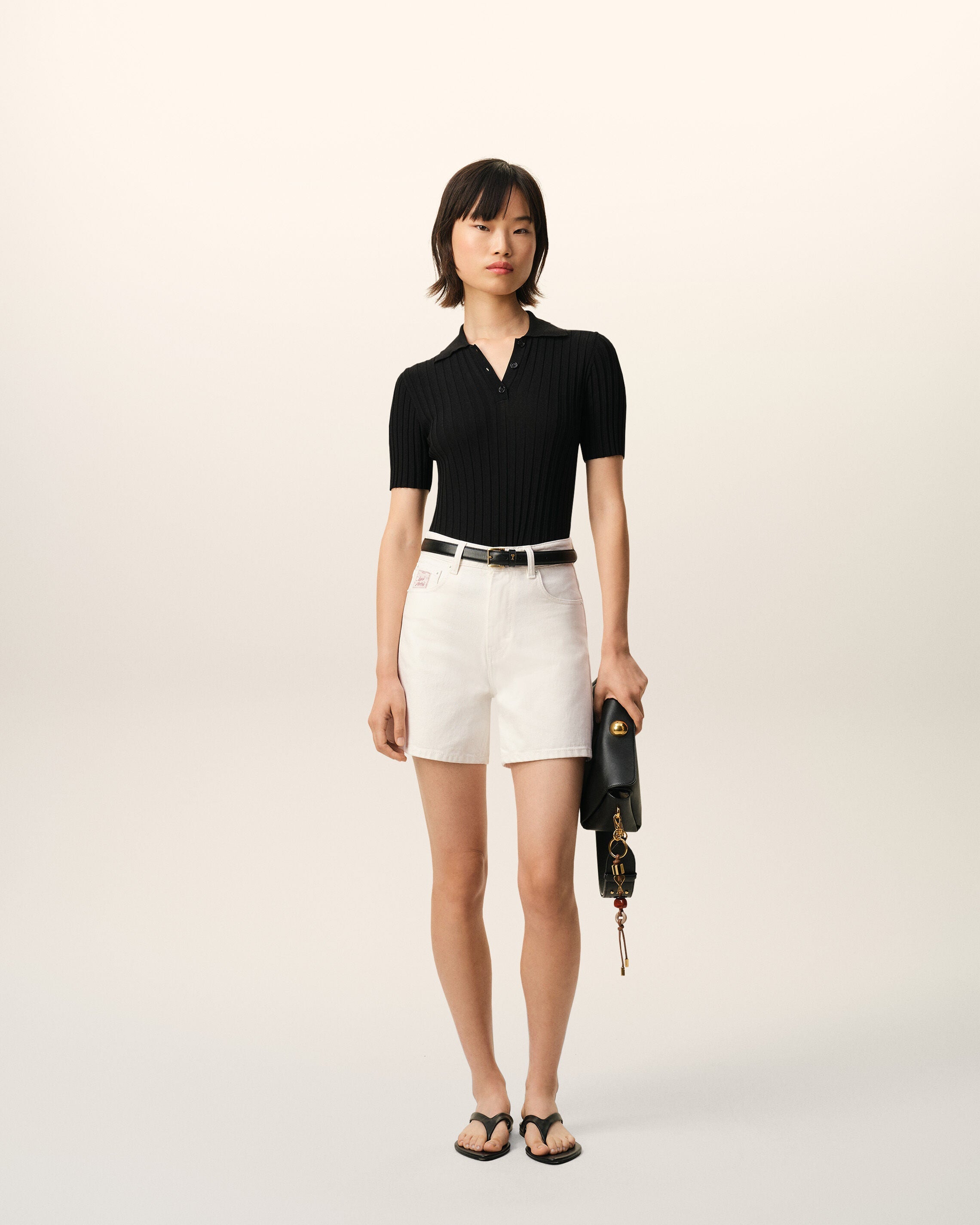 White Cotton Shorts With Ami Paris Heritage Label Women's