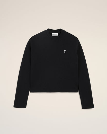 Black Cotton Ami De Coeur Cropped Sweatshirt Women's