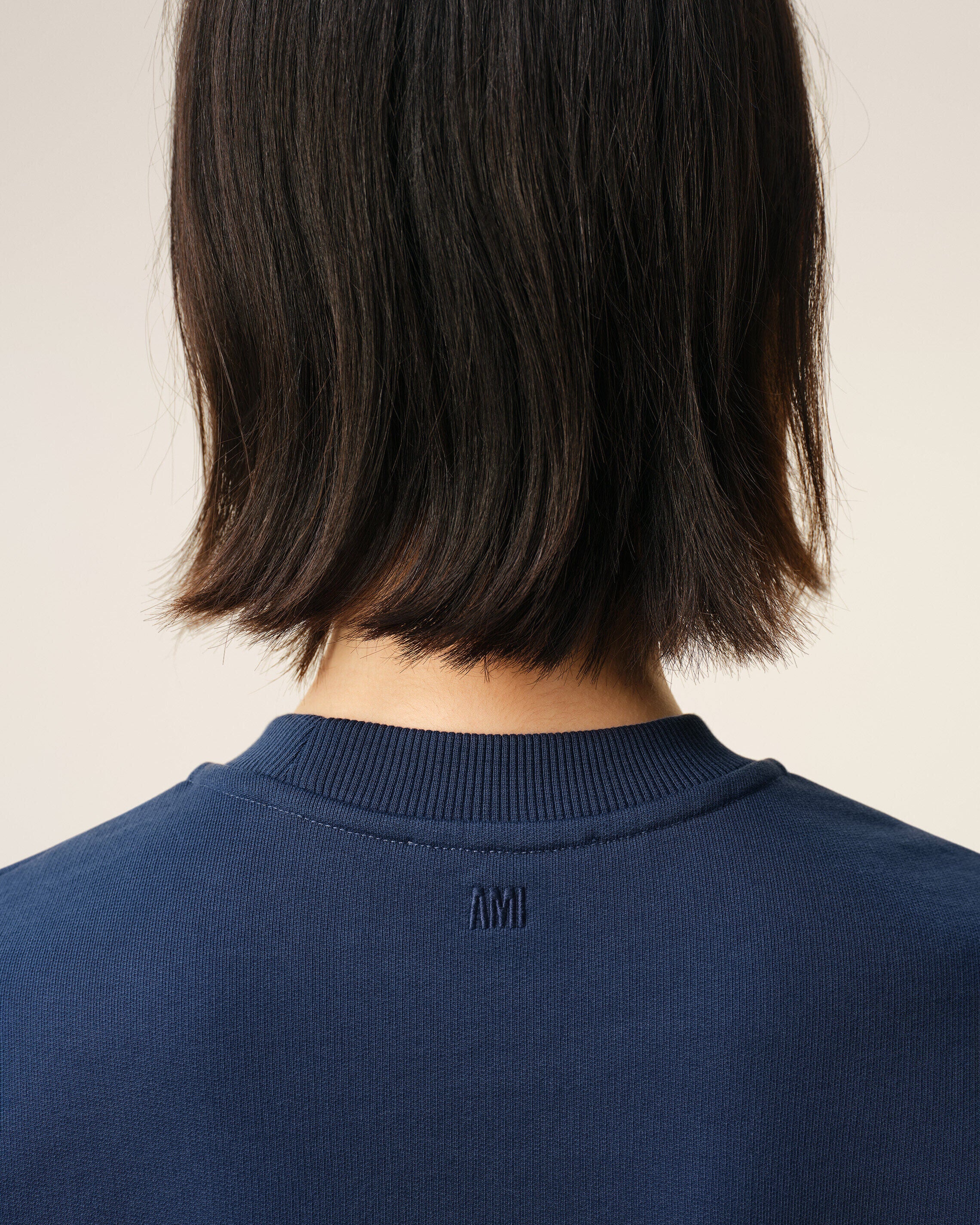 Blue Cotton Ami De Coeur Cropped Sweatshirt Women's