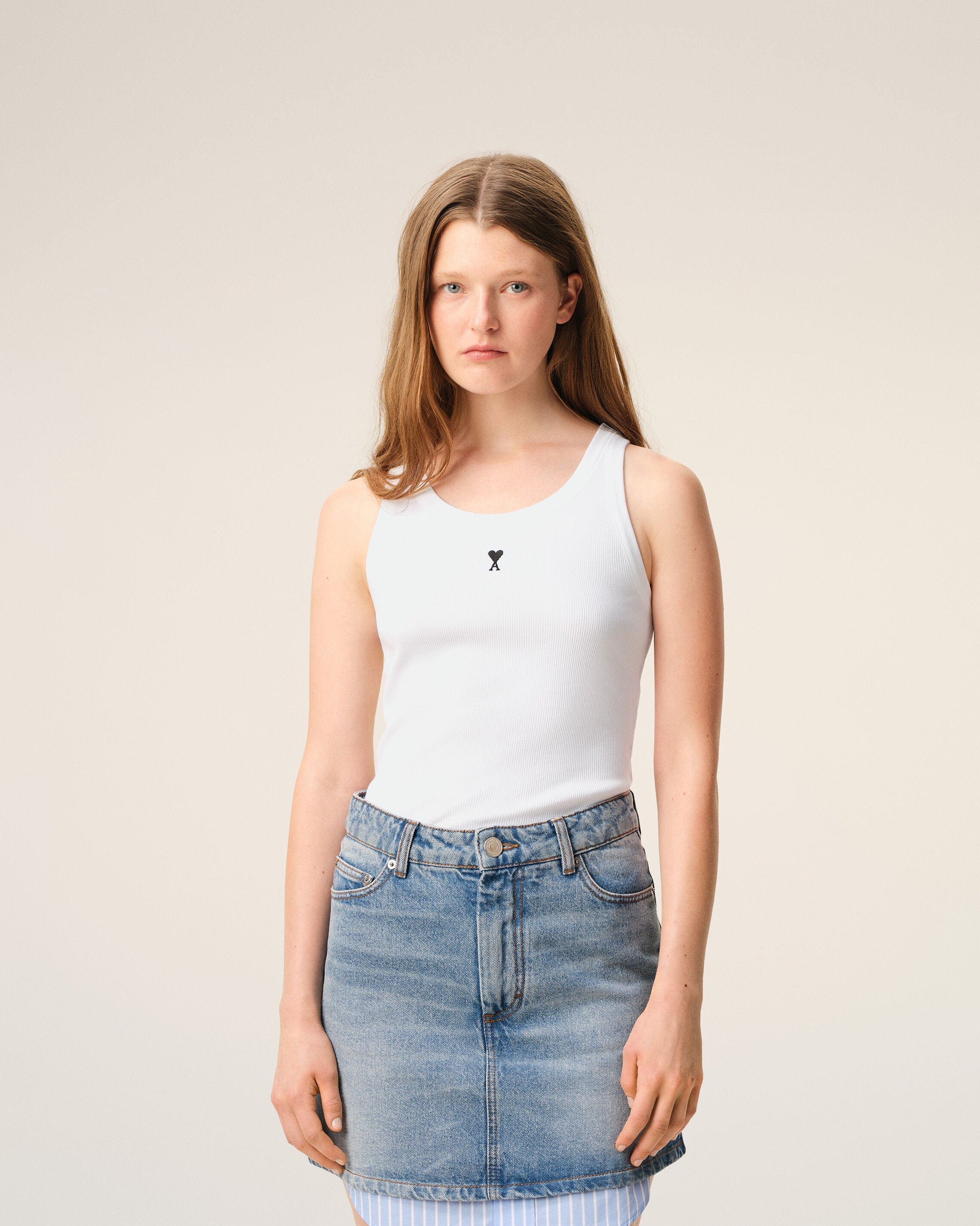 White Cotton Ami De Coeur Tanktop Women's