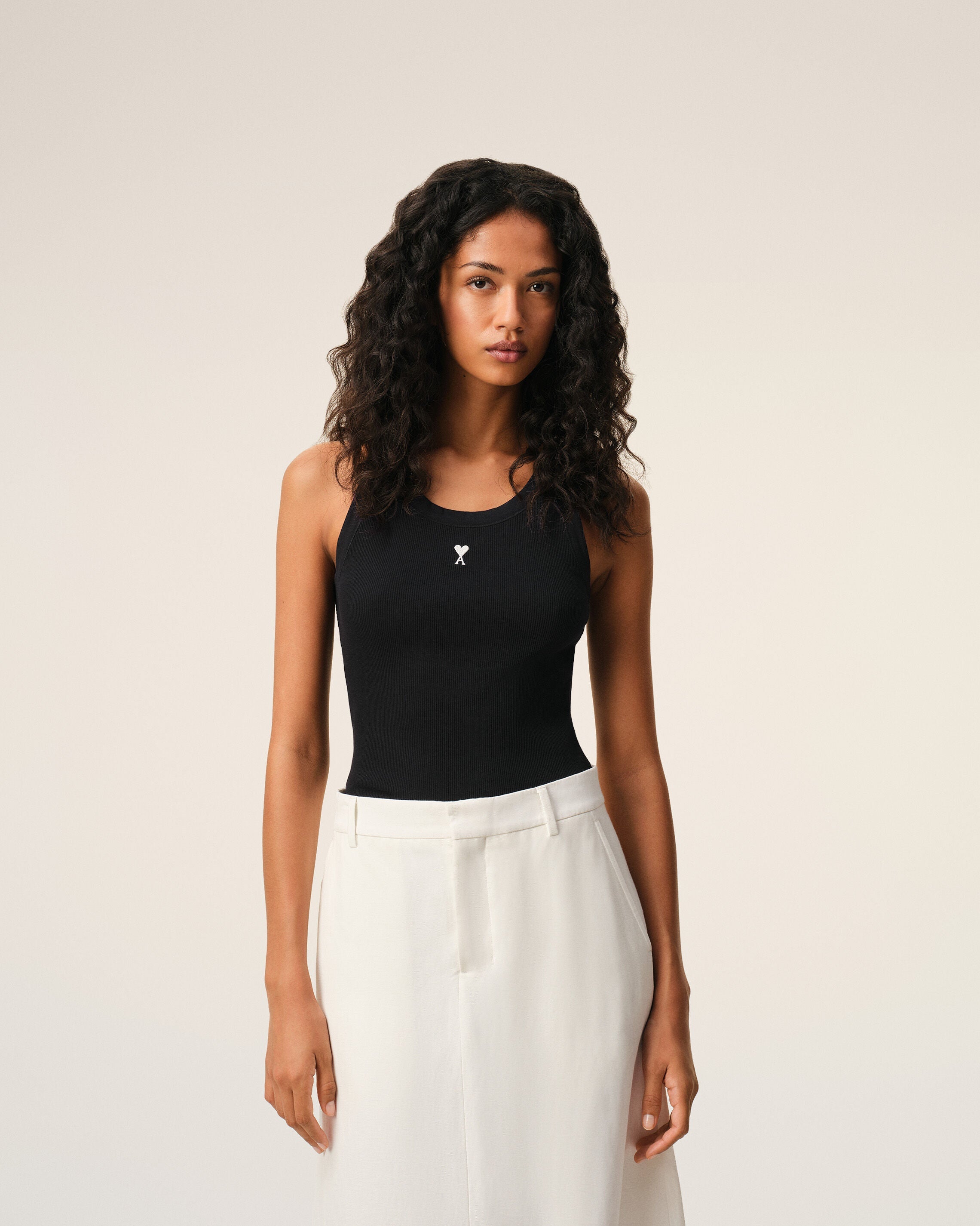 Black Cotton Ami De Coeur Tanktop Women's