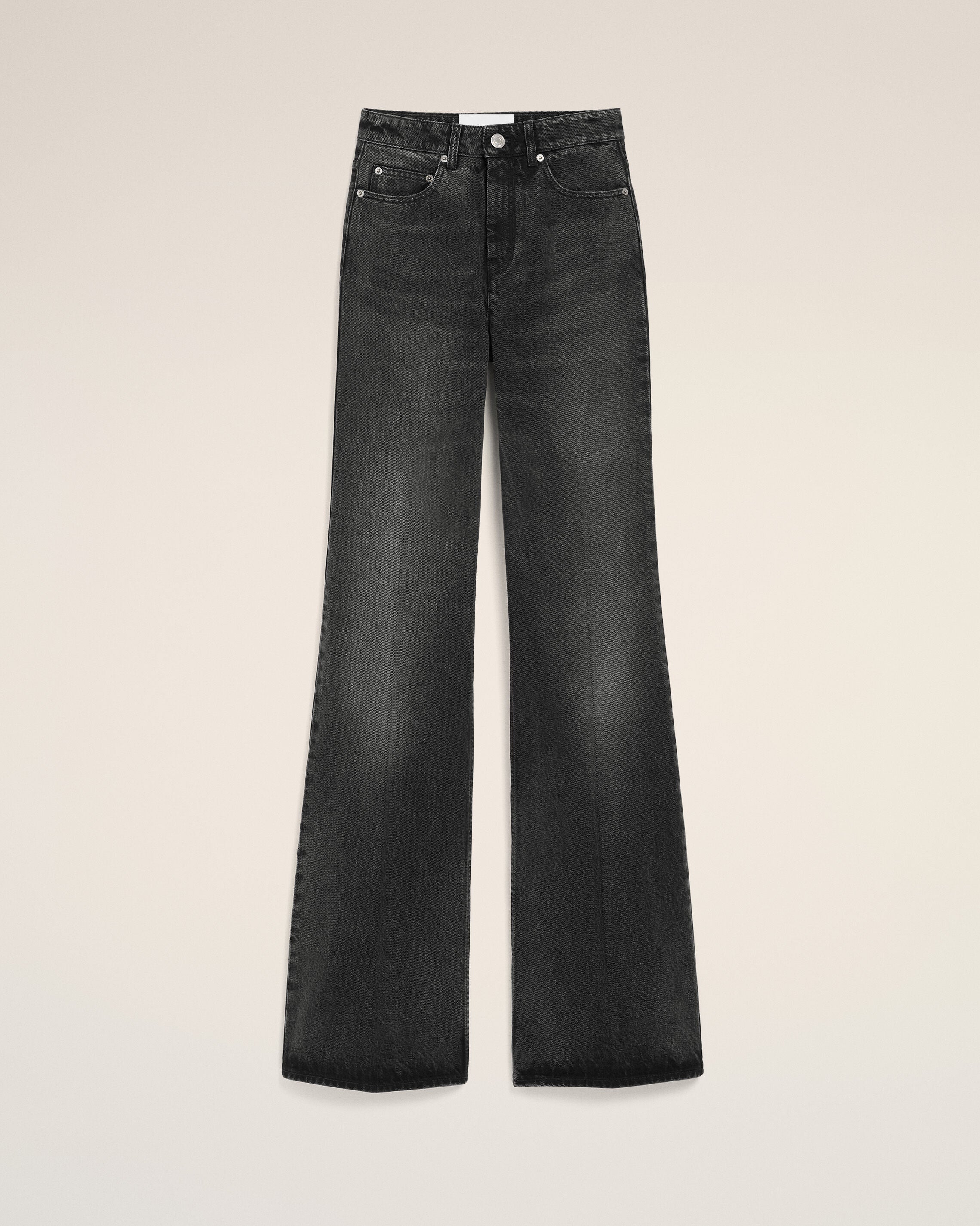 AmiParis Black Cotton Flare Fit Jeans Women's