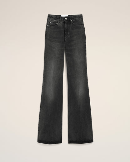 AmiParis Black Cotton Flare Fit Jeans Women's