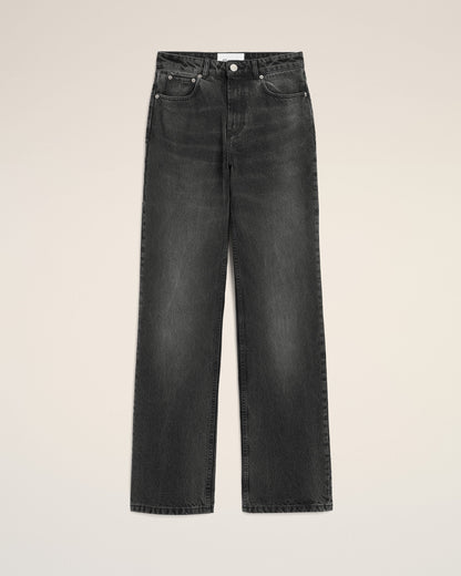 AmiParis Black Cotton Large Fit Jeans Women's