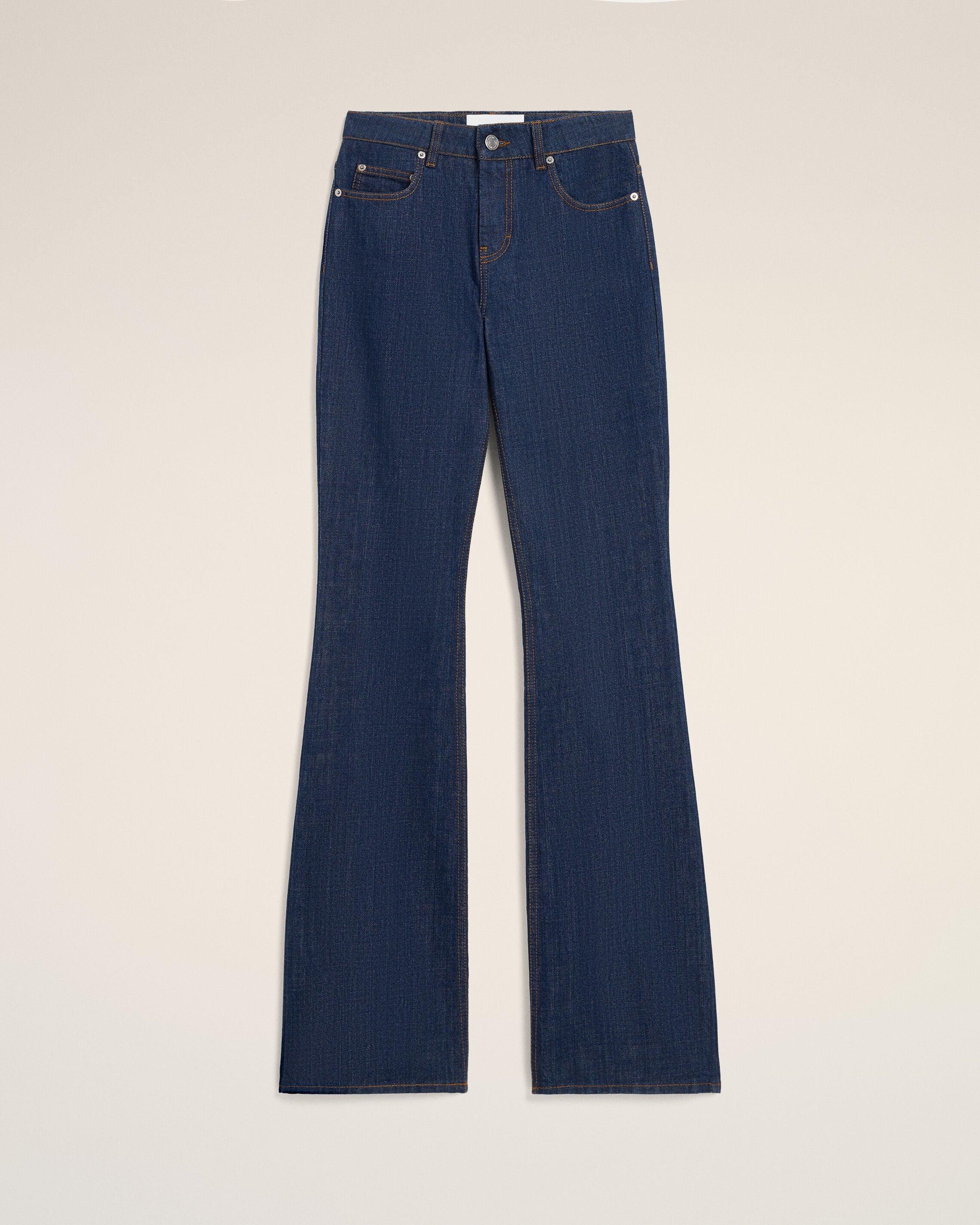 AmiParis Blue Cotton Bootcut Fit Jeans Women's