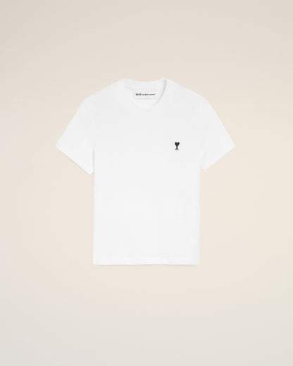 White Cotton Ami De Coeur Cropped Tshirt Women's