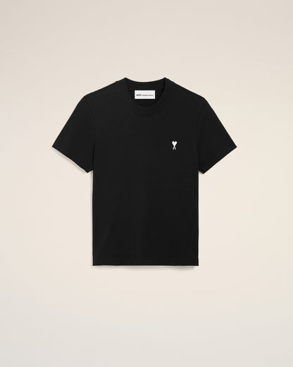 Black Cotton Ami De Coeur Cropped Tshirt Women's