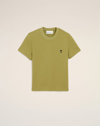 Green Cotton Ami De Coeur Cropped Tshirt Women's