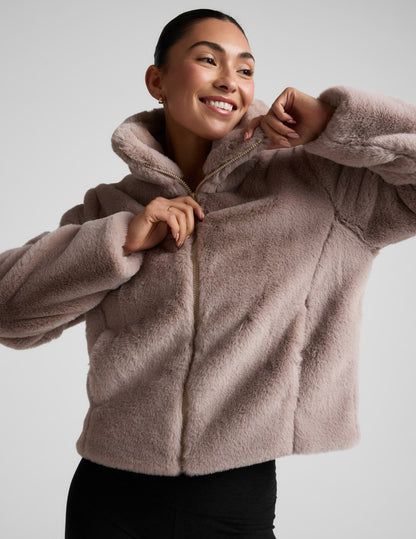 Beyond Yoga On The List Faux Fur Jacket Women's