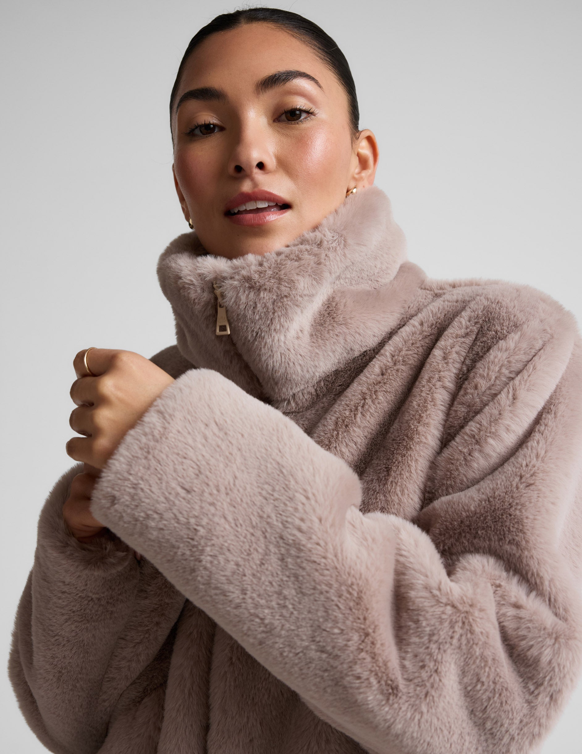 Beyond Yoga On The List Faux Fur Jacket Women's