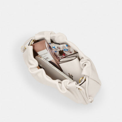 Coach Faye Shoulder Bag With Ruching Gold Chalk