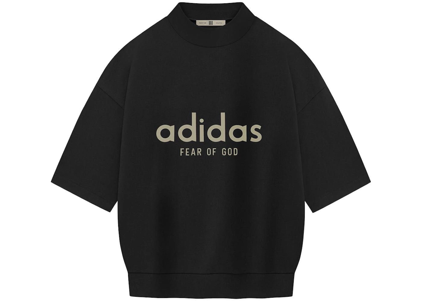 fear of god athletics heavy jersey 3/4 mock tee black