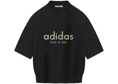 fear of god athletics heavy jersey 3/4 mock tee black