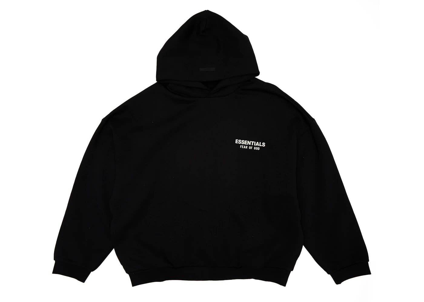 fear of god essentials fleece hoodie (fw24) black