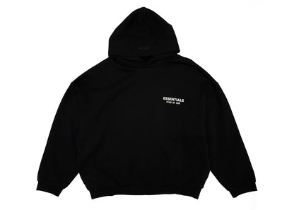 fear of god essentials fleece hoodie (fw24) black