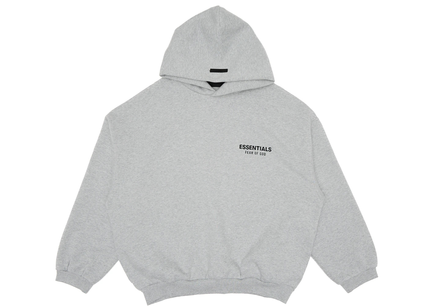 fear of god essentials fleece hoodie light heather gray