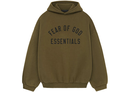 Fear of God Essentials Fleece Hoodie Olive, back