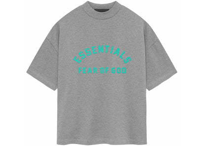 fear of god essentials heavy jersey s/s tee dark heather oatmeal