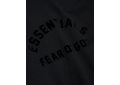 fear of god essentials arch logo hoodie jet black