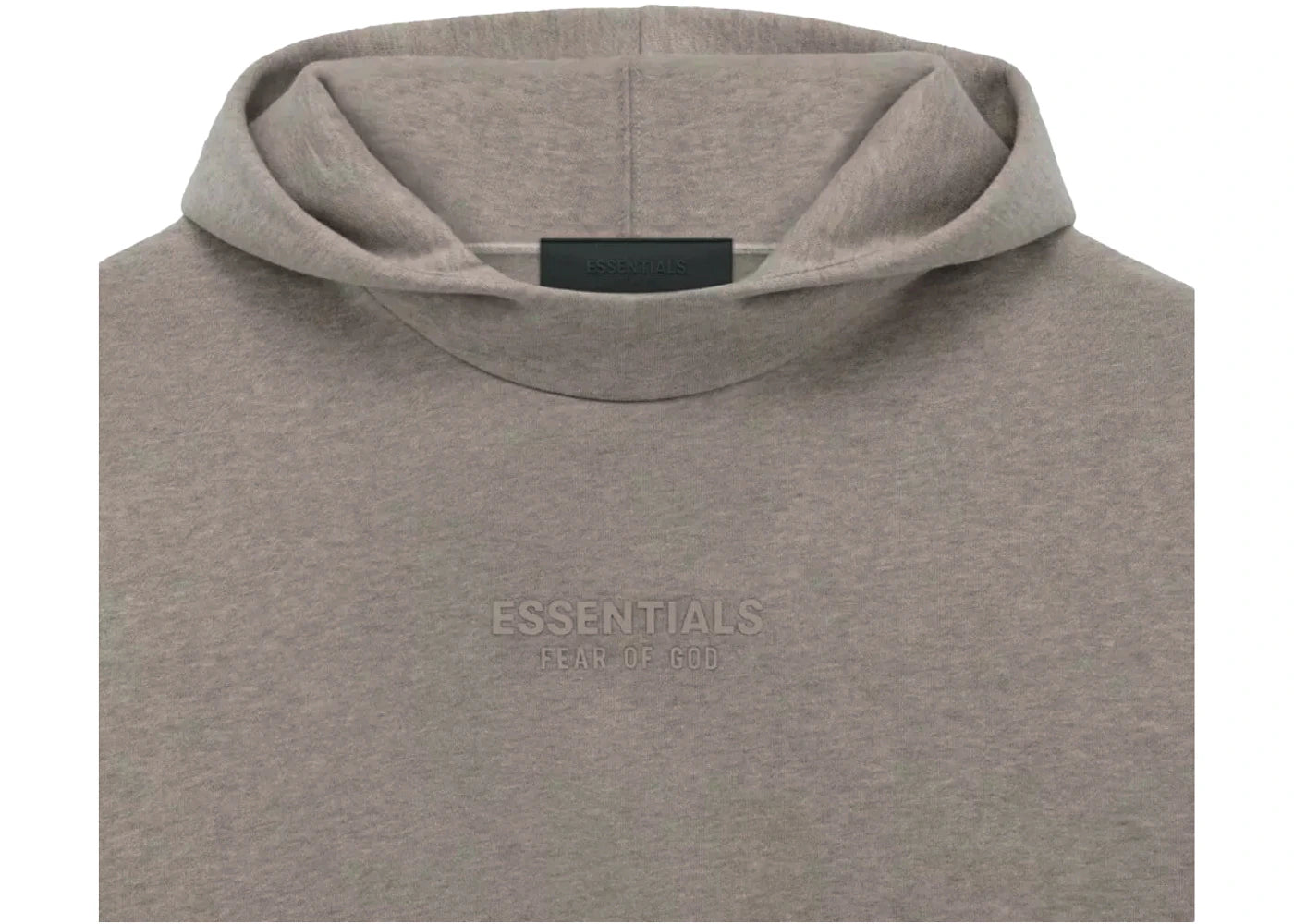 fear of god essentials hoodie core heather