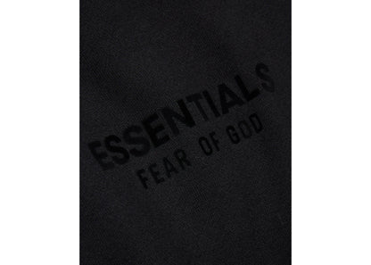 fear of god essentials hoodie jet black