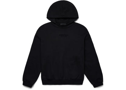 fear of god essentials hoodie jet black