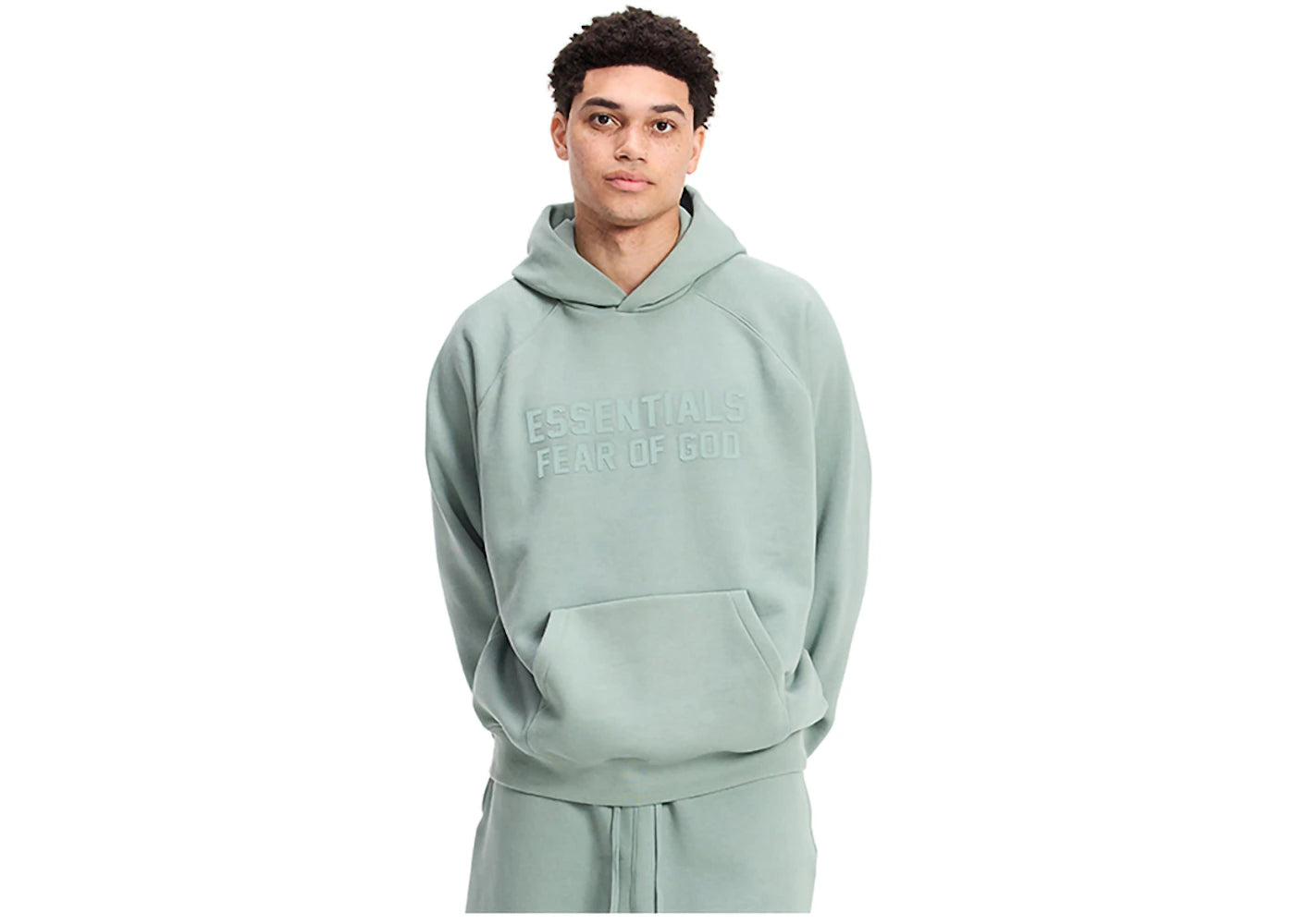 fear of god essentials hoodie sycamore
