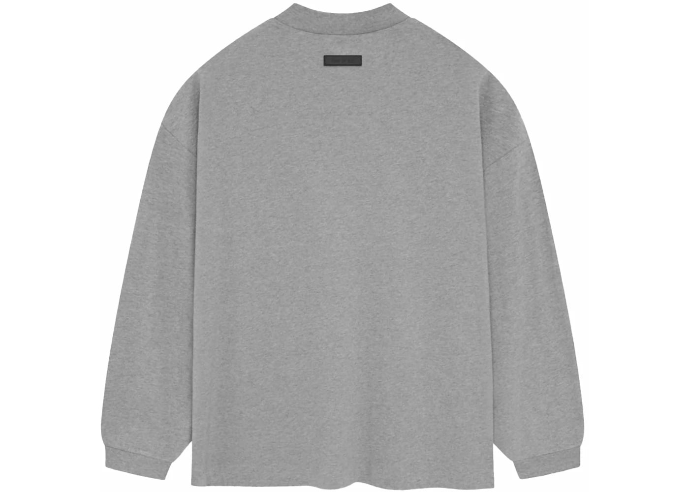 fear of god essentials l/s tee dark heather oatmeal