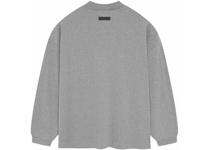fear of god essentials l/s tee dark heather oatmeal