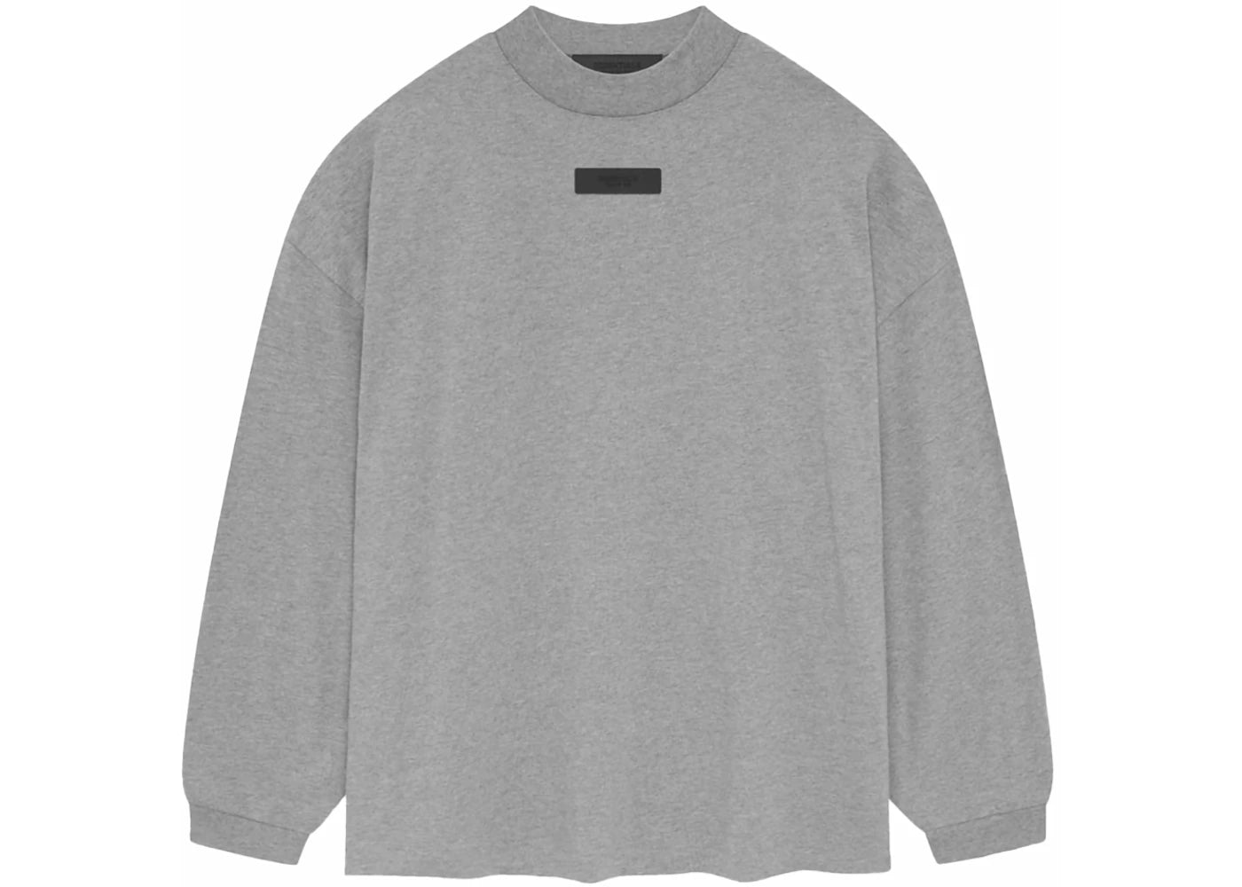 fear of god essentials l/s tee dark heather oatmeal