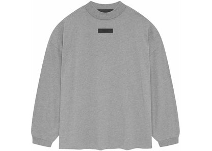 fear of god essentials l/s tee dark heather oatmeal