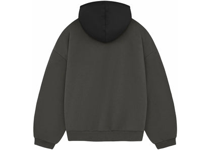 fear of god essentials nylon fleece hoodie ink/jet black
