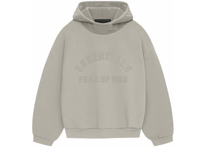 fear of god essentials nylon fleece hoodie seal/seal