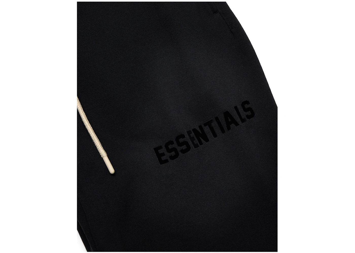 fear of god essentials cream drawstring sweatpant jet black