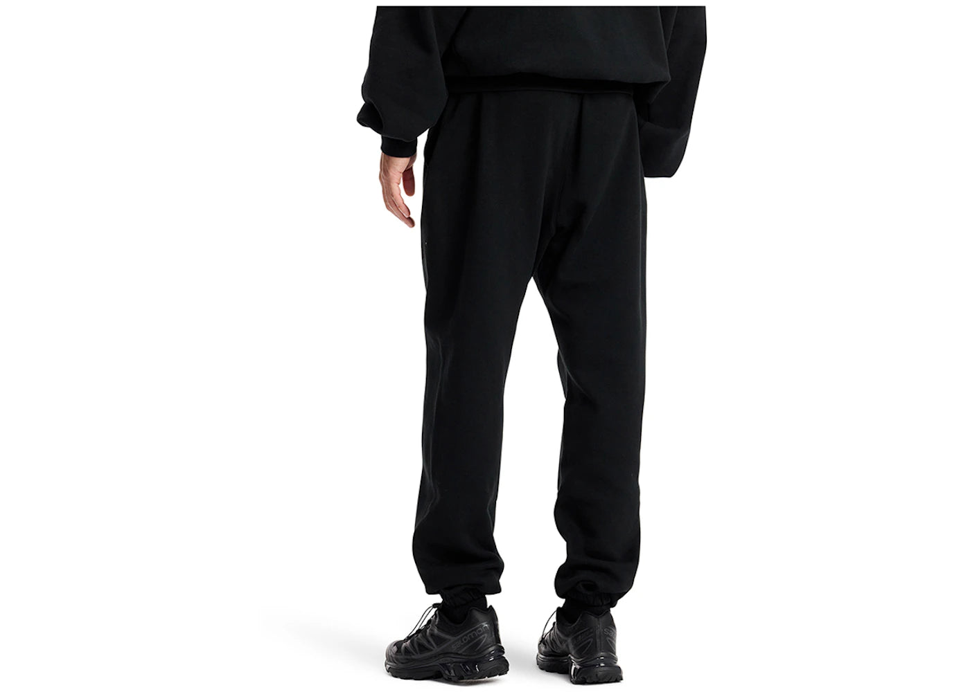 fear of god essentials cream drawstring sweatpant jet black