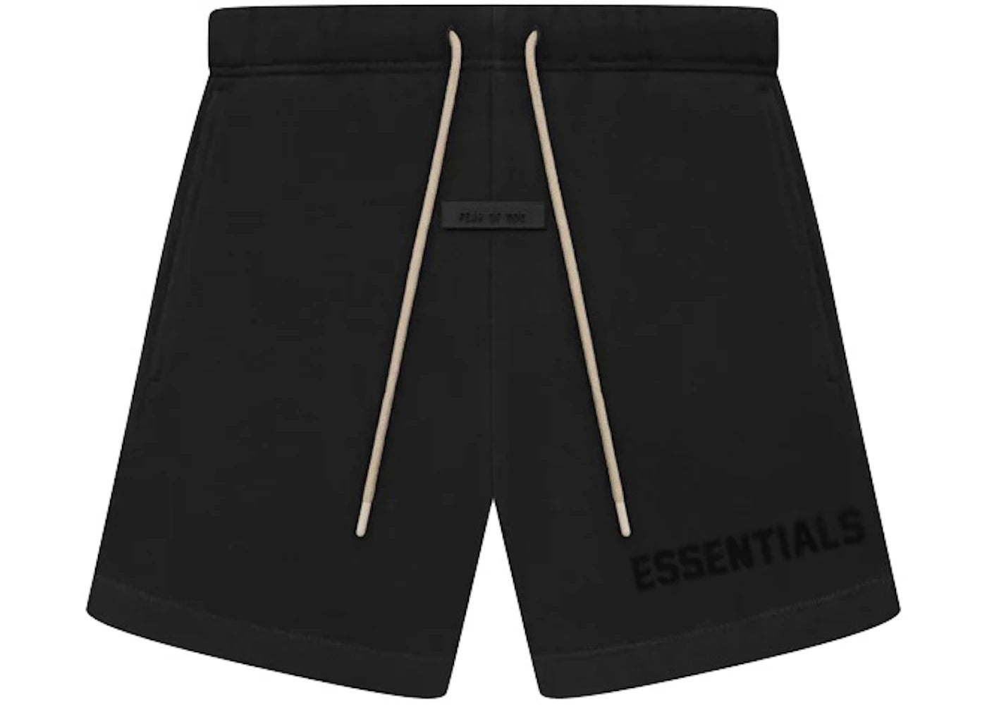 fear of god essentials cream drawstring sweatshort jet black