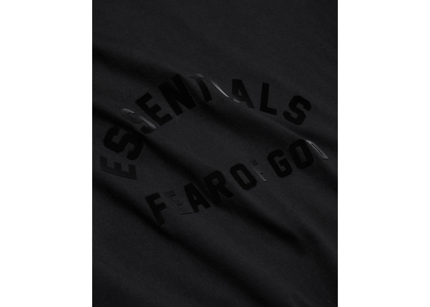 fear of god essentials arch logo tee jet black