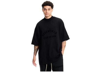 fear of god essentials arch logo tee jet black