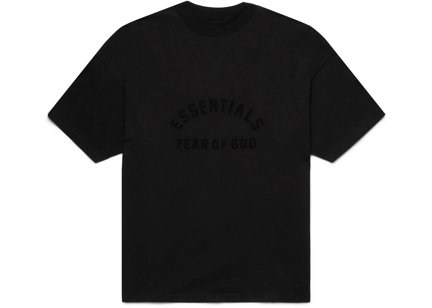 fear of god essentials arch logo tee jet black